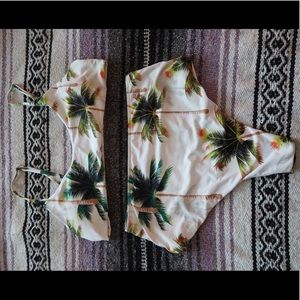 CUPSHE palm printed bikini
